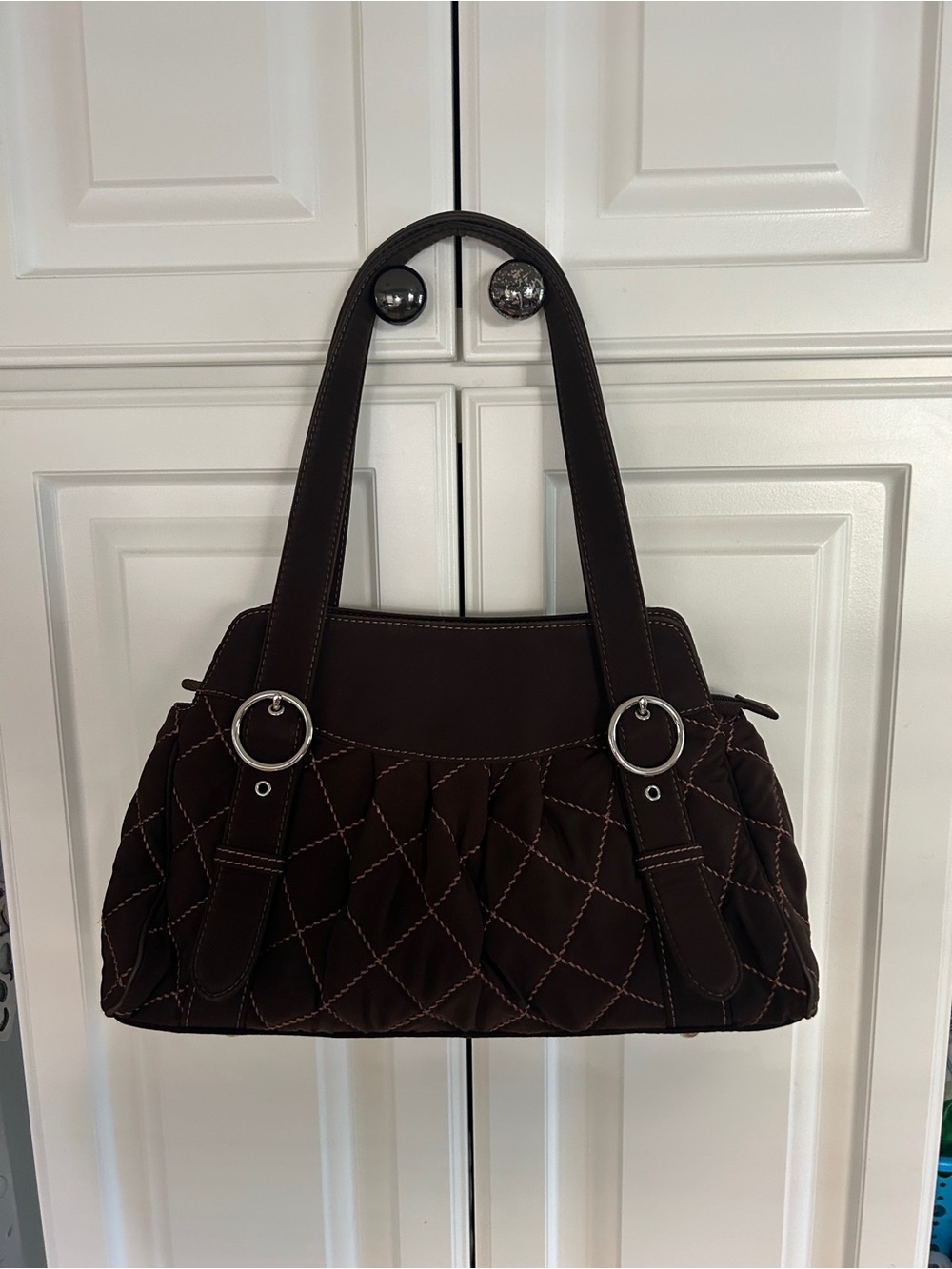 Vera Bradley Classic Quilted Brown Shoulder Bag